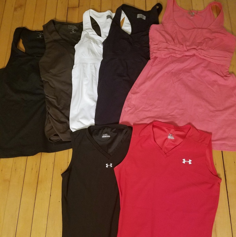 Under Armour and Athleta workout tank bundle